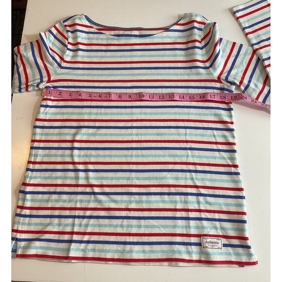 New Talbots Shirt Womens Med Multi Color Striped Effortless Jersey Knit LS Top - Picture 3 of 6